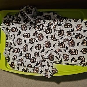 Lev baby bamboo pj set Halloween Ash print 7/8 long sleeve + pants Pumpkin